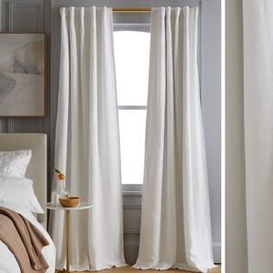 QUINCE 48x84 European Linen Room Darkening Curtain White 1977